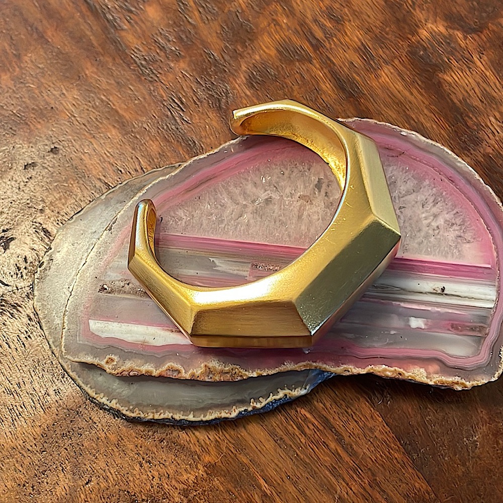 Clara Kasavina gold geometric cuff bracelet